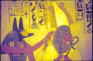 Altes Ägypten, Wandmalerei, Grab des Sennufer, Grab der Edlen, Theben von Egyptian Egyptian