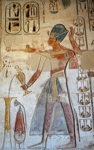 Pharao, Horus-Tempel, Edfu (Fresko) von Egyptian Egyptian