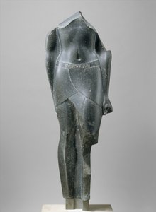 Torso eines ptolemäischen Königs, mit Kartuschen eines späten Ptolemäers, 80–30 v. Chr. von Egyptian Ptolemaic Period