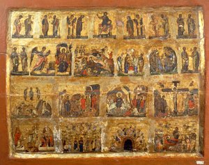 Deesis-Reihe und die zwölf großen Feste von Egyptian School