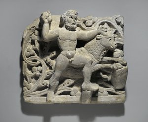 Herakles schmiedet Acheloos in Form eines Stiers, aus Oxyrhynchus, ca. 300-500 von Egyptian School