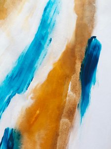 Abstrakter Blau-Gold Fluss
