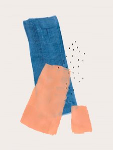 Blaue-Orange Abstrakte Formen