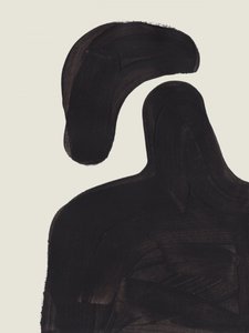 Schwebende schwarze Figur