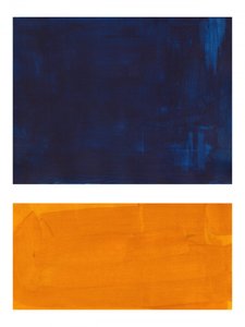 Indigo-orangefarbene abstrakte Blöcke