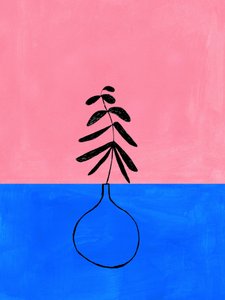 Pink-blaue Botanik