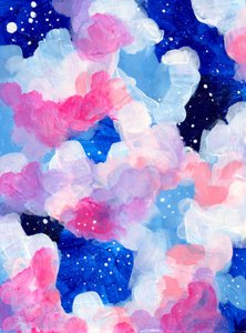 Pinker Blauer Träumender Himmel