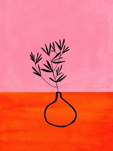 Rosa Orange Botanische Vase