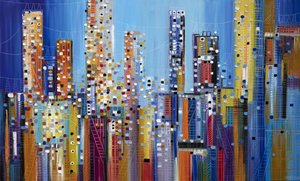 Bunte urbane Skyline von Ekaterina Ermilkina