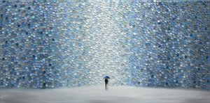 Spaziergang im blauen Regen