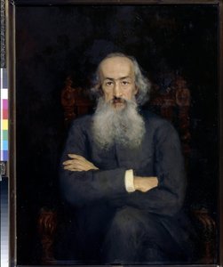 Porträt des Historikers Konstantin Bestuschew-Rjumin (1829-1897) - Gemälde von Ekaterina Sergeevna Zarudnaya Kavos (1862-1918), Öl auf Leinwand (101x79 cm) von Ekaterina Sergeevna Zarudnaya Kavos