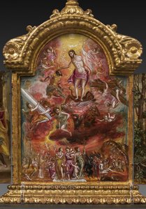 Tragbarer Altar: zentrales Panel darstellend eine Allegorie des christlichen Ritters (Detail)