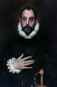 Ein Edelmann mit der Hand auf der Brust von El Greco