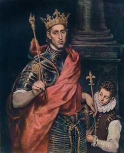 St. Ludwig König von Frankreich mit einem Page, ca. 1590