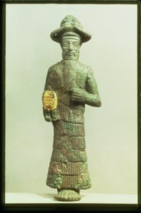 Elamitischer Gott mit goldener Hand aus Susa, Südwestiran, ca. 1800-1700 v. Chr. (Bronze und Gold) von Elamite