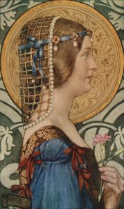 Wenn man ihr kleines Köpfchen auf einem Hintergrund aus blassem Gold malen könnte von Eleanor Fortescue Brickdale