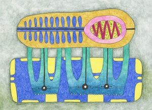 Verspielter abstrakter Mechanismus von Elena Khomutova-Miller