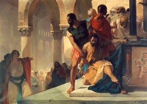 Fazio wird aus dem Tempel der Hagia Sophia in Konstantinopel gezerrt