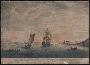 Ansicht des Hafeneingangs von Havanna, von den Wracks aus gesehen, Havanna