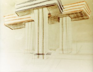 Entwurfszeichnung für das vorgeschlagene Wolkenbügel-Gebäude von El Lissitzky von Eliezer Markowich Lissitzky