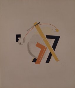 Alter Bewohner. Figur für die Oper Sieg über die Sonne von A. Kruchenykh, 1920-1921 von Eliezer Markowich Lissitzky