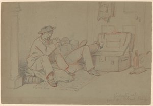 Studenten im Quartier Latin, Paris, ca. 1858 von Elihu Vedder