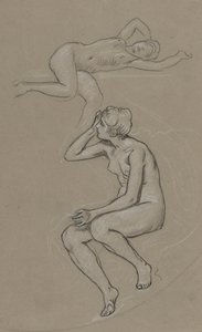 Studien für die Figur des Frühlings von Elihu Vedder
