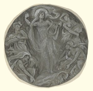 Studie für den Mittelkreis der Huntington-Decke: Apollo und Begleiter von Elihu Vedder