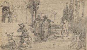 Das Gleichnis vom Müller und dem Esel, ca. 1859 von Elihu Vedder