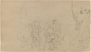 Dorfszene, ca. 1859 von Elihu Vedder
