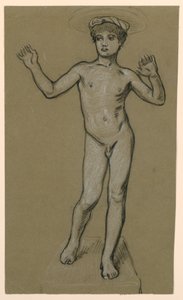 Figurenstudie für einen Brunnenentwurf von Elihu Vedder
