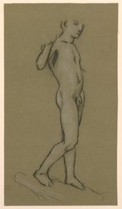 Figurenstudie für einen Brunnenentwurf von Elihu Vedder