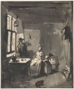 Innenraum mit Familienszene