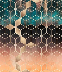 Gold Ombre Geometrisches Muster