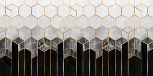 Moderne Goldene Sechsecke