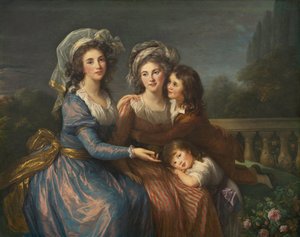 Die Marquise de Pezay und die Marquise de Rougé mit ihren Söhnen Alexis und Adrien