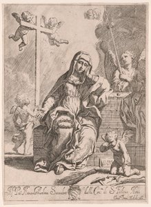 Madonna der Schmerzen mit Symbolen der Passion