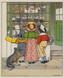Samstag, Einkaufszeit (Farblithografie)