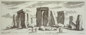 Die Nordwestansicht von Stonehenge, 1725 von Elisha Kirkall