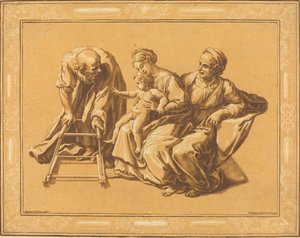 Die Heilige Familie von Elisha Kirkall, after Giulio Romano