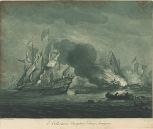 Schifffahrtsszene aus der Sammlung von Onuphrij Edwin von Elisha Kirkall after Willem van de Velde the Elder