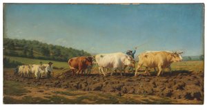 Pflügen im Nivernais (auch genannt Die erste Düngung) von Elizabeth Jane Gardner Bouguereau
