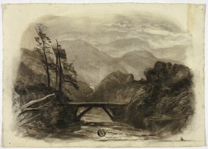 Bergbach mit kleiner Brücke II von Elizabeth Murray