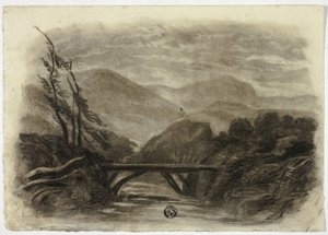 Bergbach mit kleiner Brücke I von Elizabeth Murray