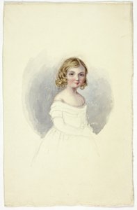 Porträt eines jungen Mädchens mit schulterlosem Kleid von Elizabeth Murray