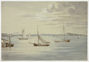 Blick auf Inchkeith und die Inseln des Firth of Forth von Granton