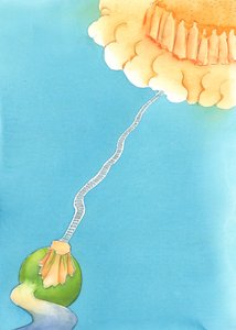 Ein Leben in Gnade auf Erden ist wie ein gut beleuchteter Berg, von dem eine Leiter zum Himmel führt. Ohne Gnade ist es leicht, auf die breite Straße zu geraten, die zur Hölle führt von Elizabeth Wang
