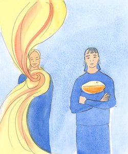 Eine Person, die sich im Gebet mit offenem Herzen Gott nähert und Gottes Willen im täglichen Leben annimmt, erhält einen Strom der Gnade, um ihre Seele zu bewässern und andere zu erfrischen