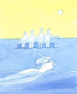 Eine Person, die zu sehr mit ihren eigenen Interessen beschäftigt ist - selbst mit guten Dingen - und nicht auf diejenigen hört, die ihre Liebe und Loyalität verdienen, ist wie ein Schwimmer mit Schnorchel, der sich entscheidet, sich abzuschneiden