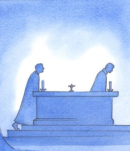Im Laufe der Jahre verlässt ein Priester den Altar und ein anderer folgt seinen Fußstapfen, um das Heilige Opfer darzubringen von Elizabeth Wang